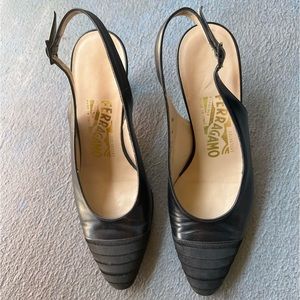 Ferragamo sling back pumps